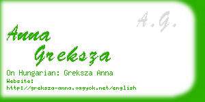 anna greksza business card